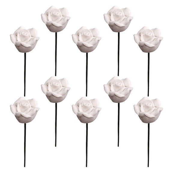 LOLIPPYY Miniature Clay Flowers and Plants White Decorative for Dollhouse Garden Bedroom Scene