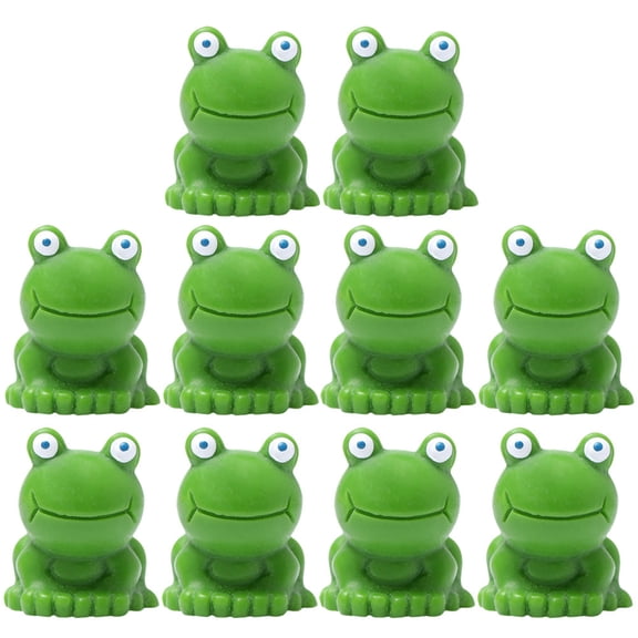 LOLIPPYY 10Pcs Miniature Resin Frogs Green Small Frog Shape Garden Enthusiasts