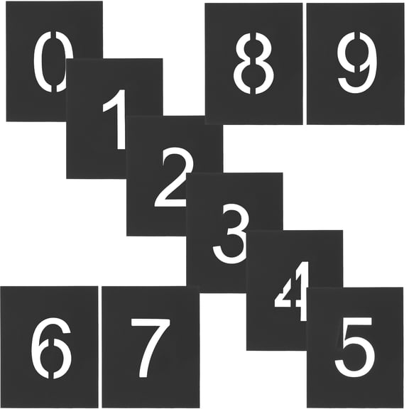 LOLIPPYY 10Pcs Multi Function Number Stencils with Clear Patterns for Painting and Craft Use