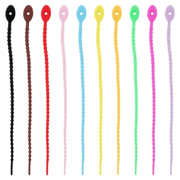 LOLIPPYY 10Pcs Multi Purpose Silicone Cable Ties Cord Management Kit for Home Organization