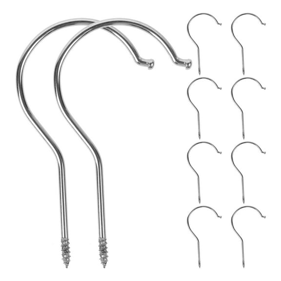 LOLIPPYY 10Pcs Multipurpose Heavy Duty Screw Hooks Metal for Ceiling Wall Wood Fixing and Hanging