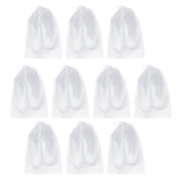 LOLIPPYY 10Pcs Multipurpose White Travel Shoe Bags with Drawstring for Storage and Effective Protection