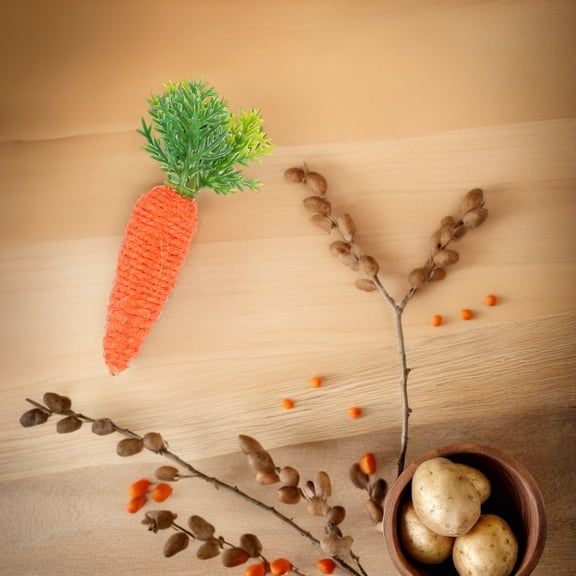 LOLIPPYY 10Pcs Orange Artificial Carrots Realistic Display for Easter Home Table Centerpiece