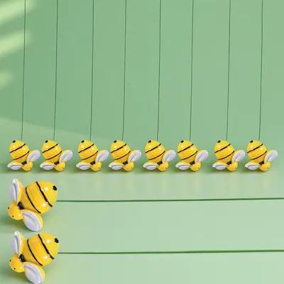LOLIPPYY 10Pcs Outdoor Decorative Bee Ground Stakes for Garden Yellow