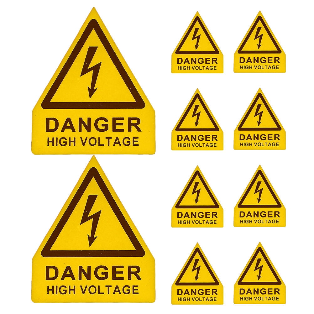 LOLIPPYY 10Pcs Outdoor High Voltage Warning Stickers Self Adhesive PVC ...