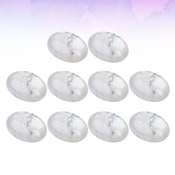 LOLIPPYY Oval White Howlite Stones for Jewelry Making Craft Accessories