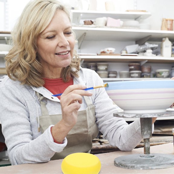 LOLIPPYY 10Pcs Painting Sponge Brush Yellow Round Sponge for Stimulating Creativity and Color Cognition