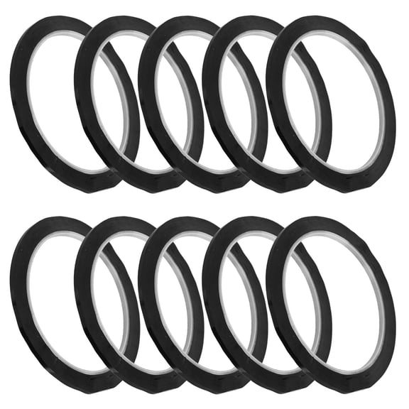 LOLIPPYY 10Pcs Pet Black Pinstripe Tape for Automotive Striping Dry Erase Board and Craft Use