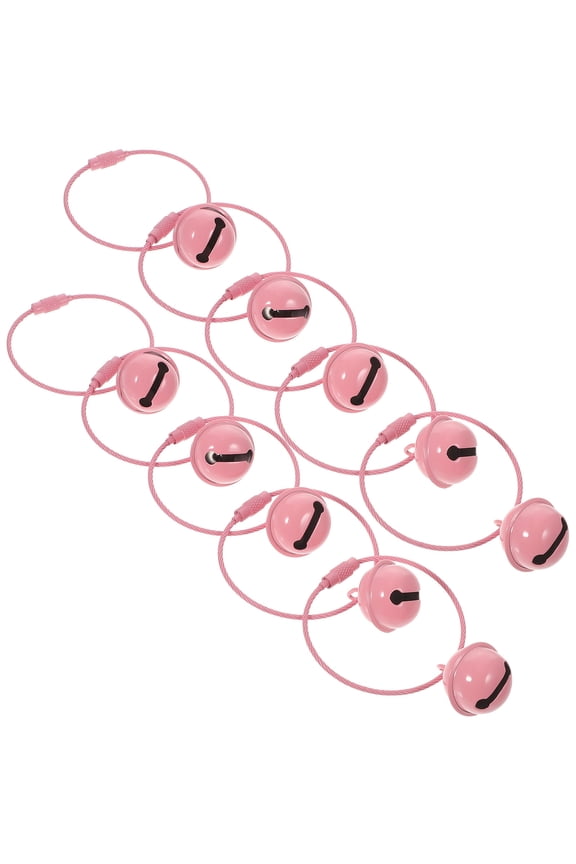10Pcs Pink Bell Key Ring for Keys Stylish DIY Metal Keychain Pendant for Bag Decoration