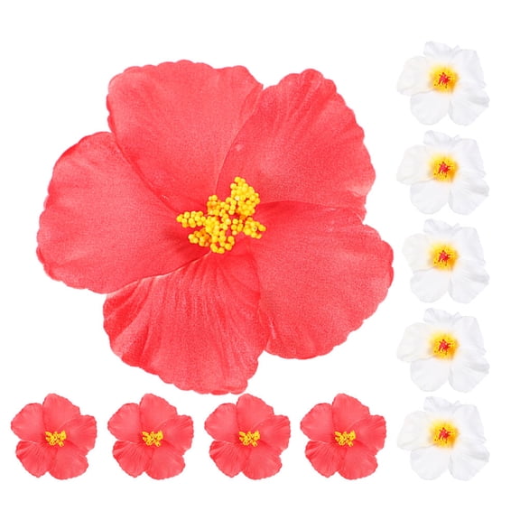 LOLIPPYY 10Pcs Pink Faux Tropical Flowers Simulation Flower Cluster for Wedding Arrangement and Hawaiian Party Decor
