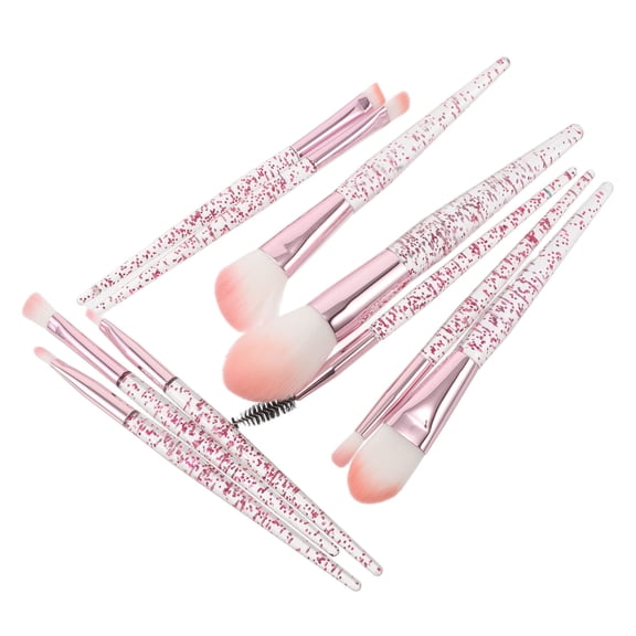 LOLIPPYY 10Pcs Pink Glitter Eyeshadow Brush Kit for Daily Makeup and Special Blending