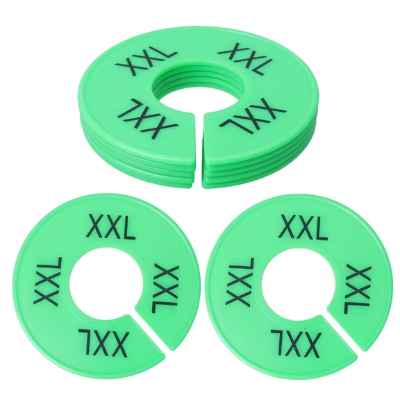 LOLIPPYY 10Pcs Plastic Clothing Size Display Circles Green for Organized Closet and Retail Use