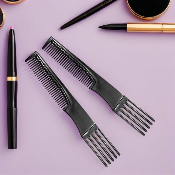 LOLIPPYY Black PP Hair Comb Double Sided Long Tooth Styling Tool 10Pcs