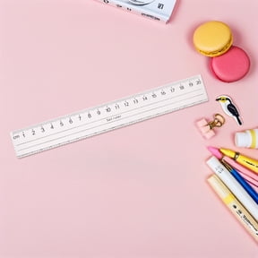 LOLIPPYY 10Pcs Transparent Straight Rulers with Large Font Numbers Smooth Edges for Crafting and Drawing