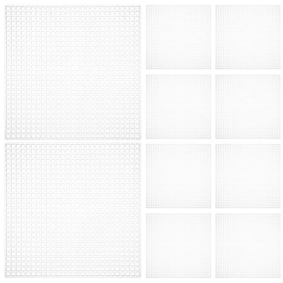 LOLIPPYY 10Pcs Plastic Mesh Canvas Sheets White Durable Material for DIY Embroidery and Needlework Craft Projects