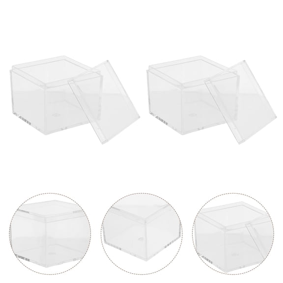 LOLIPPYY 10Pcs Transparent Rock Display Box for Mineral Collection with Durable Plastic Protection