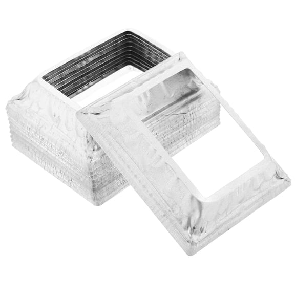 LOLIPPYY 10Pcs Plated Silver Metal Stair Railing Post Covers Durable Rectangle Tube Base Skirt