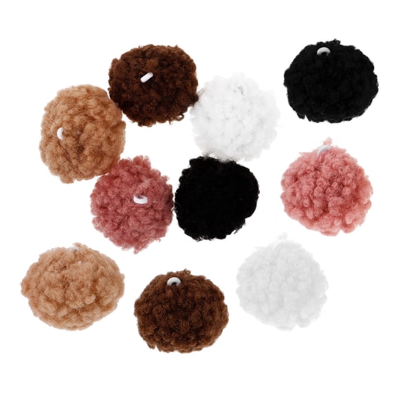 LOLIPPYY 10Pcs Pom Pom Balls for Crafts Fluffy Assorted Color Balls for Clothes and Scrapbook