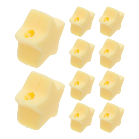 LOLIPPYY 10Pcs Portable Yellow Silicone Knitting Needle End Caps Star Shape Needle Protectors