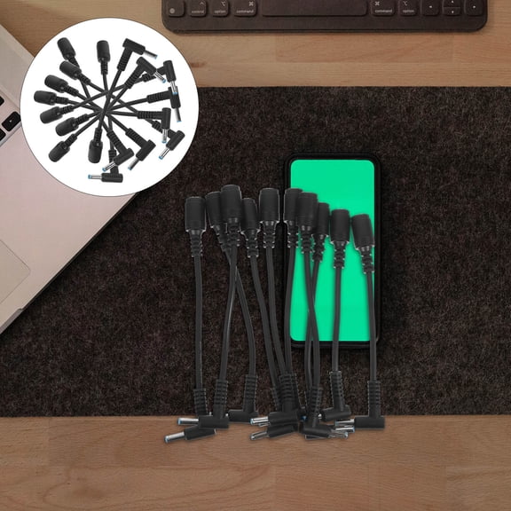 LOLIPPYY 10Pcs Power Extension Lead Cord Black Plastic For Laptop Professionals Business Trips