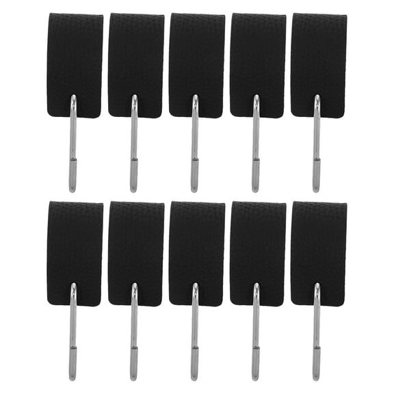 LOLIPPYY 10Pcs Pu Hook for Keys: Black Multi-Functional S Hooks for Outdoor Camping Storage