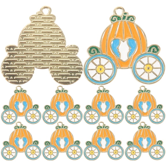 LOLIPPYY 10Pcs Pumpkin Carriage Key Ring Orange Creative Key Holder Hanging Ornament