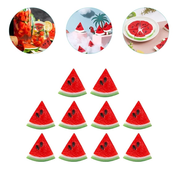 LOLIPPYY 10Pcs Realistic Artificial Watermelon Slices Red Fruit Decor for Party Home and Table Settings