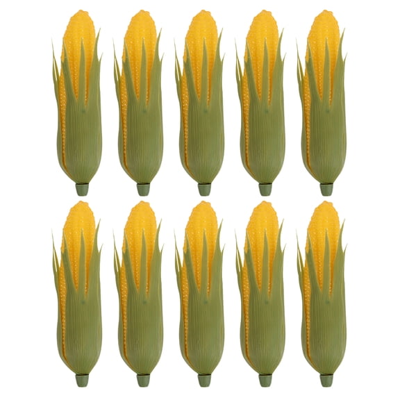 LOLIPPYY 10Pcs Realistic Fake Corn Plastic Models Lifelike Artificial Vegetable Decor for Kitchen Adornment