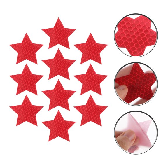 LOLIPPYY 10Pcs Red Reflective Warning Stickers for Car Automotive Waterproof Self Adhesive Decals Night Glow Effect