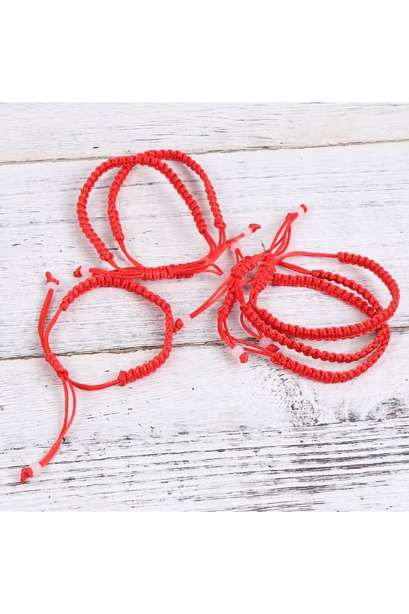 10Pcs Red String Bracelet Adjustable Woven Rope Bangle Unisex Decorative Wrist Chain