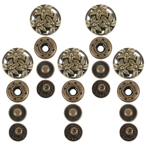 LOLIPPYY 10Pcs Reliable Assorted Snap Buttons for Fabric Clothes Fasteners with Easy Installation