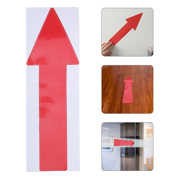 LOLIPPYY 10Pcs Removable Floor Arrows Red Directional Stickers Waterproof for Retail Office and Gym Spaces