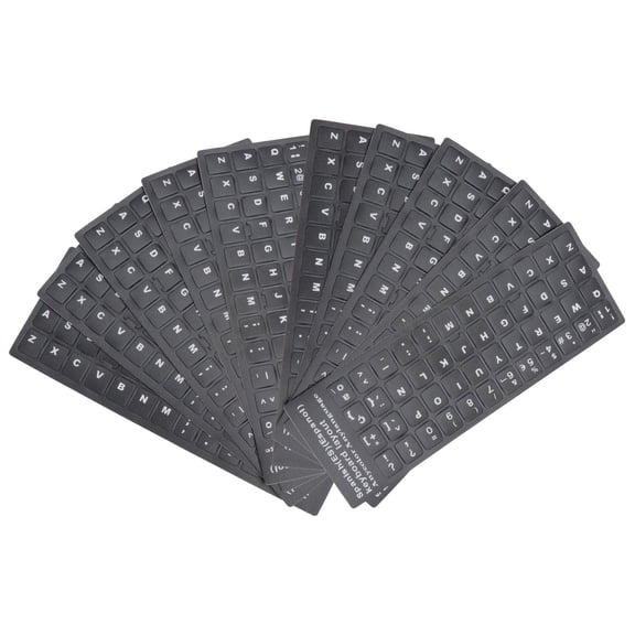 LOLIPPYY 10Pcs Replacement Black PVC Keyboard Stickers Spanish Keyboard Layout for Multi Language Use