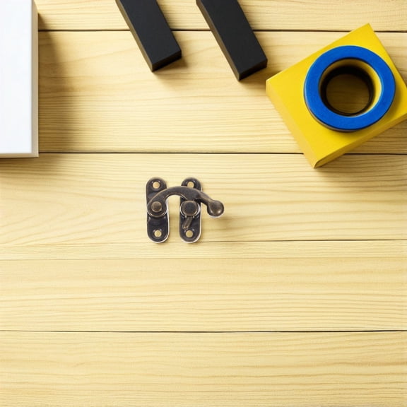 LOLIPPYY 10Pcs Retro Iron Hasp Latch Light Brown for Door Wooden Chest and Tin Case