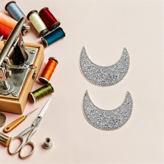 LOLIPPYY 10Pcs Rhinestone Iron on Patches Moon Design for Hats Clothing and Bags Durable DIY Embellishments