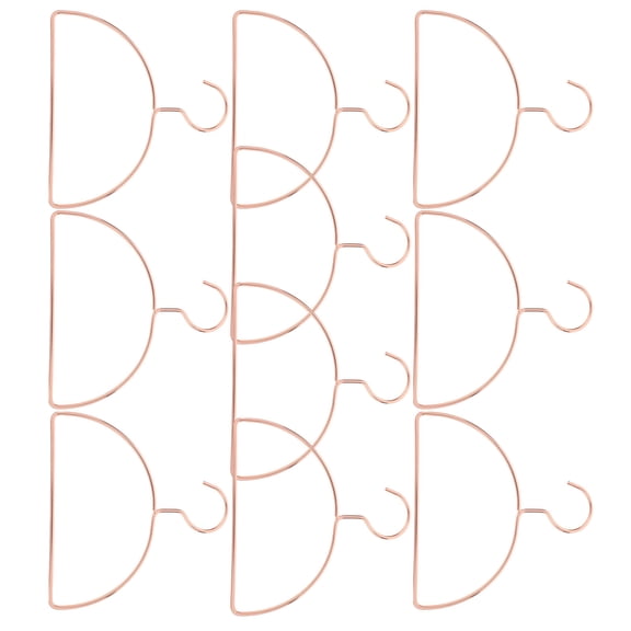 LOLIPPYY 10Pcs Rose Gold Metal Semi Circular Wardrobe Hanger for Clothes Scarves and Jackets