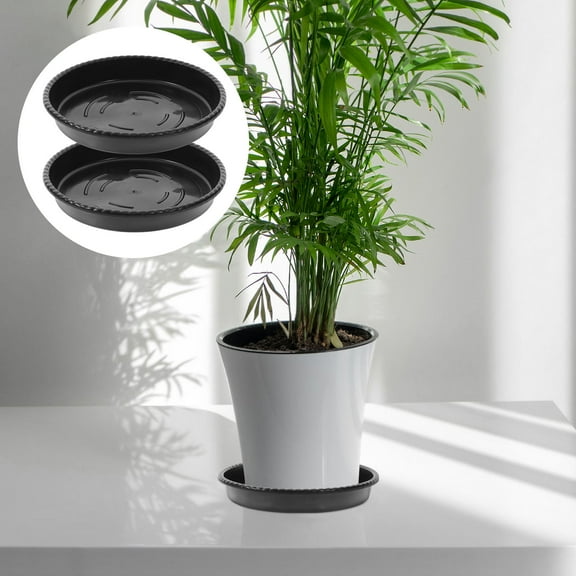 LOLIPPYY Planter Saucer Plastic Flower Pot Saucers Black 10Pcs