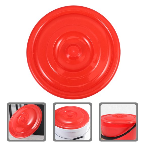 LOLIPPYY 10Pcs Round Plastic Garbage Can Lid Replacement Covers for Home Trash Bin Red