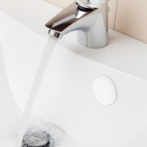 LOLIPPYY 10Pcs Round White Overflow Drain Caps for Bathtub and Washbasin Effective Seal for Home