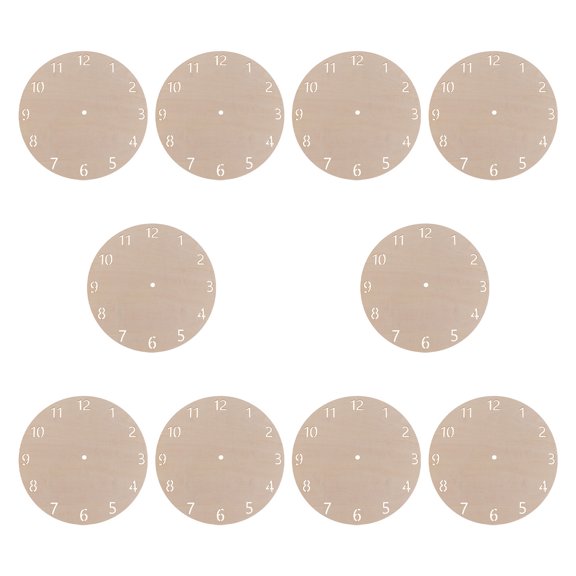 LOLIPPYY 10Pcs Round Wood Clock Face for DIY Wall Clock Making Kit with Detailed Tutorials