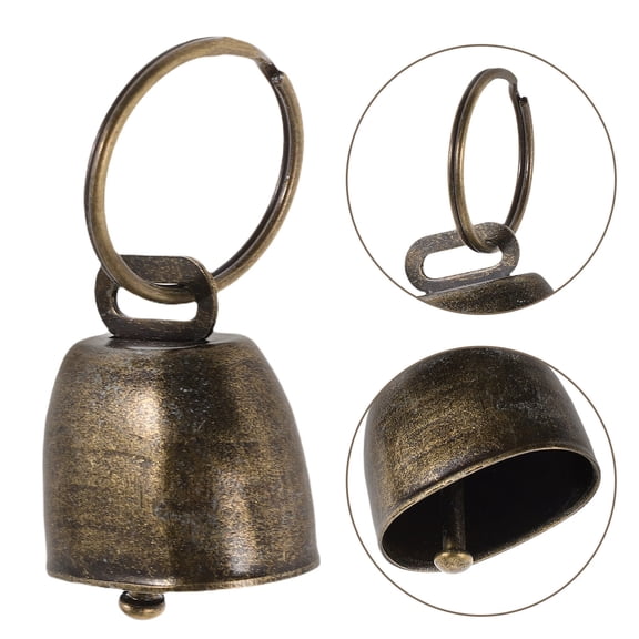 LOLIPPYY Set of 10 Rustic Bronze Jingle Bells with Anti-Lost Loop for Outdoor Decorations and Party Use