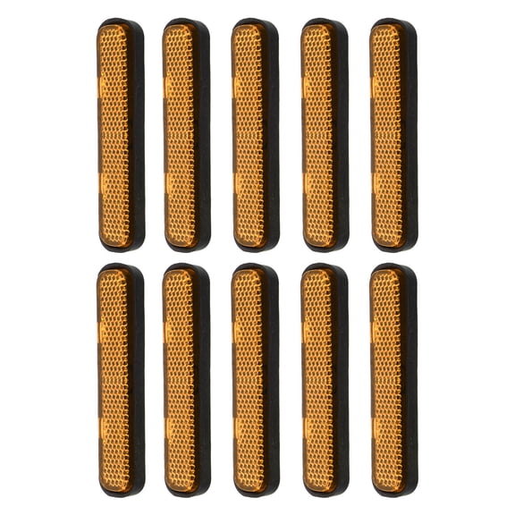 LOLIPPYY 10Pcs Self Adhesive Motorcycle Reflectors Orange for Car Easy Install Weatherproof Safety