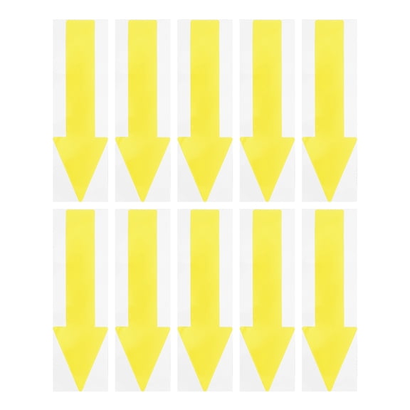 LOLIPPYY 10Pcs Self Stick Yellow Arrow Sign Decals for Office and Retail Directional Marking