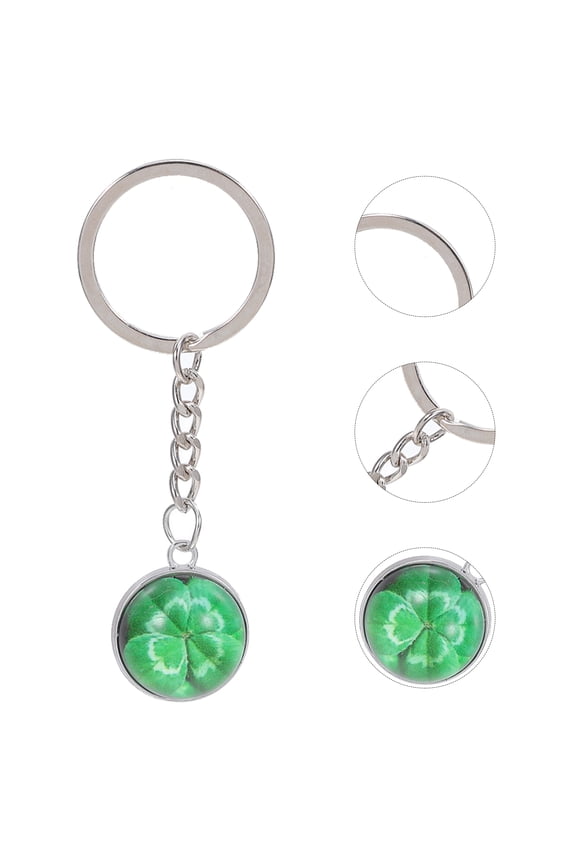 10Pcs Shamrock Keychain Metal Pendant Good Luck Bag Ornament for St Patricks Day