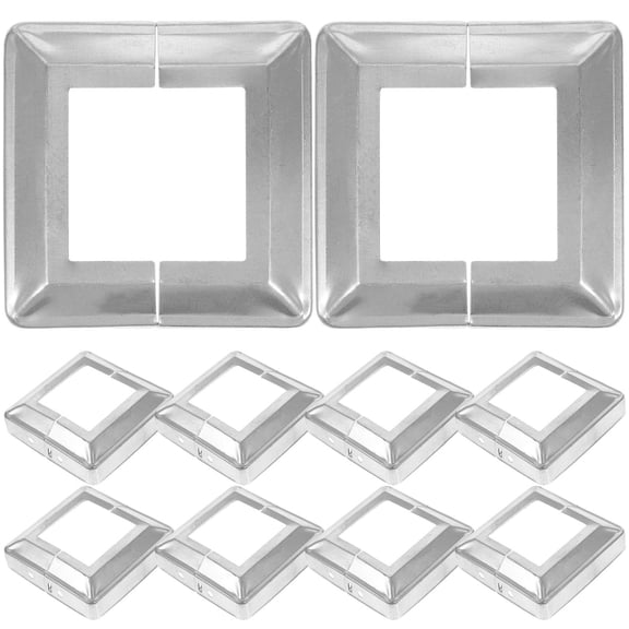 LOLIPPYY 10Pcs Silver Outdoor Fence Post Covers Metal Post Trim Wraps with Weather Resistant Features