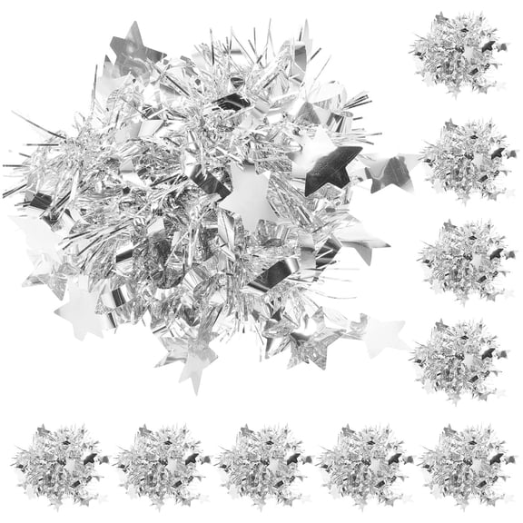 LOLIPPYY 10Pcs Silver Pom Poms Cheerleader Props Reusable Wrist Poms for Cheering Squad and Events