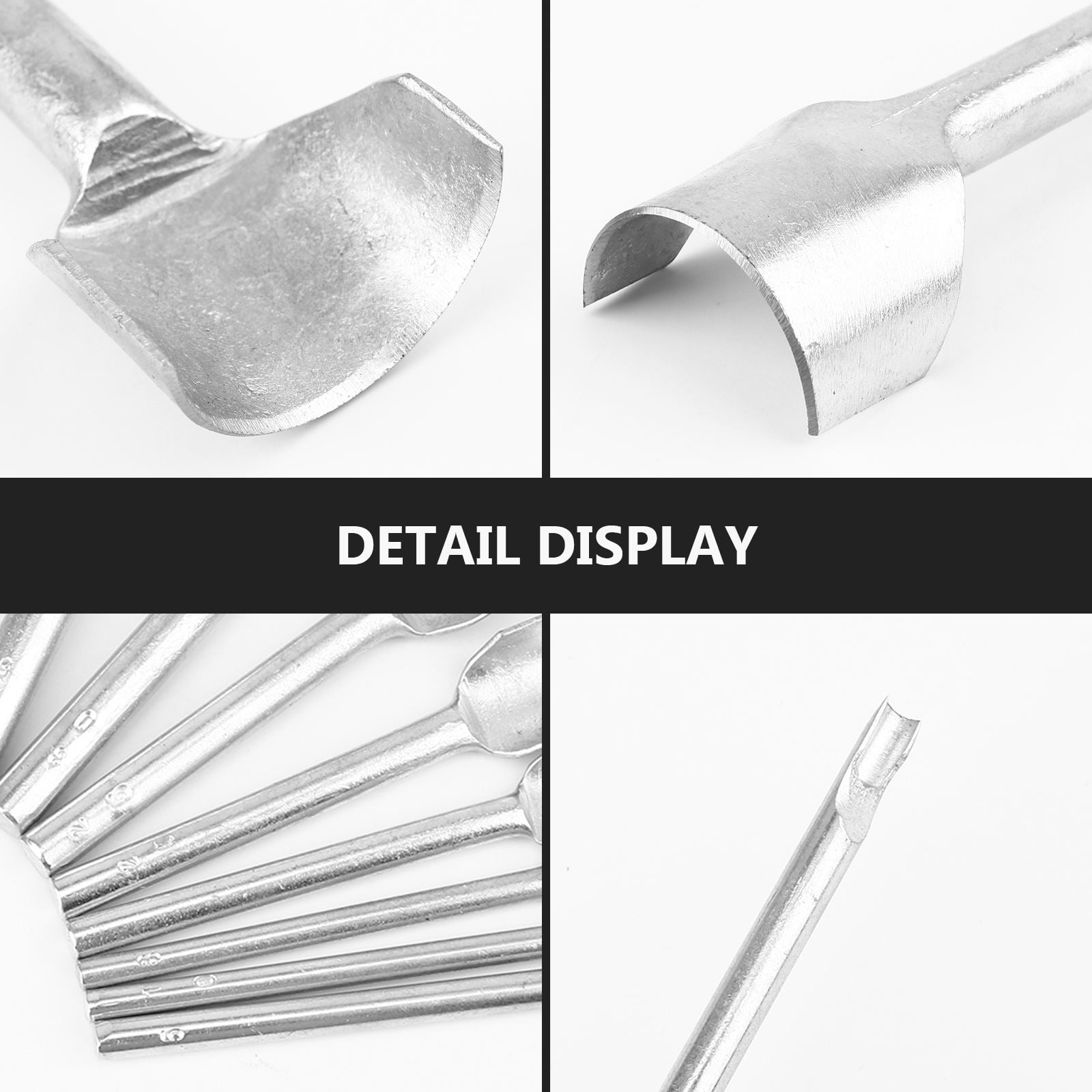 LOLIPPYY 10Pcs Silver Punching Tool Half Round Cutter for DIY Crafting Wallet and Belt Ends