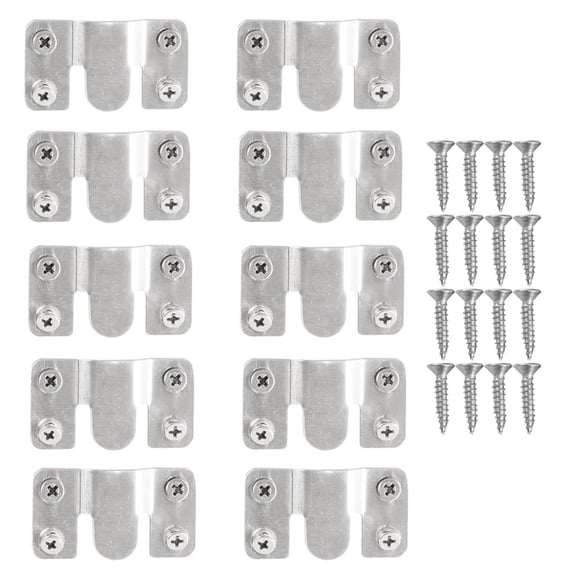 LOLIPPYY 10Pcs Silver Stainless Steel Photo Frame Hooks Corner Brace for Picture Hanging
