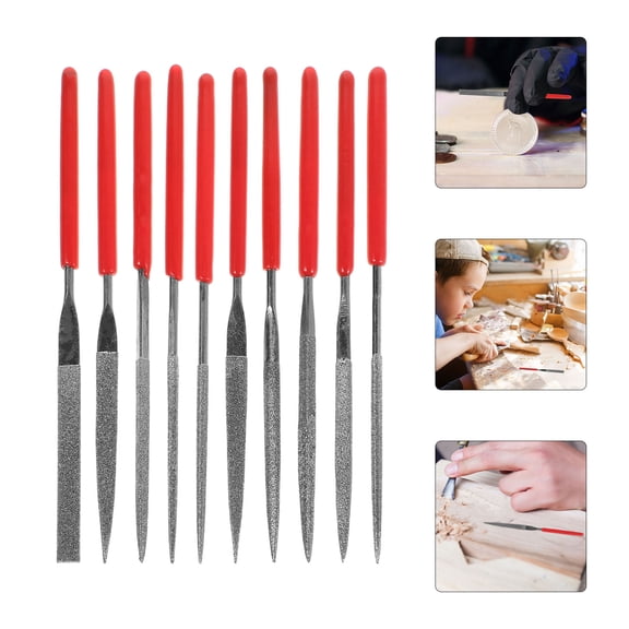 LOLIPPYY 10Pcs Small Metal Needle File Set Multi Color Titanium Coated Files for Jewelry Crafting