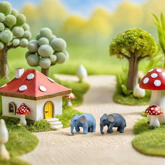 LOLIPPYY 10Pcs Small Plastic Elephant Figurines Assorted Colors for DIY Garden Decoration
